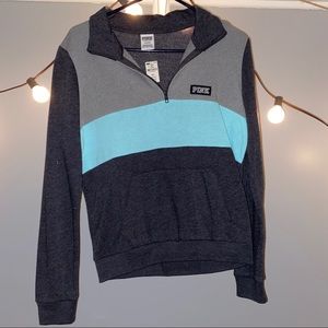 NWT VS Pink Colorblock Quarter Zip